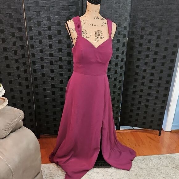 Azazie Women's Purple Maxi Gown Size A10 - Picture 1 of 14